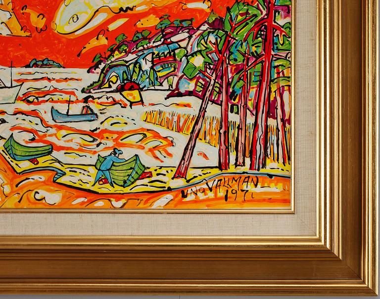 UNO VALLMAN (SVERIGE), akryl på pannå, sign o dat 1971.