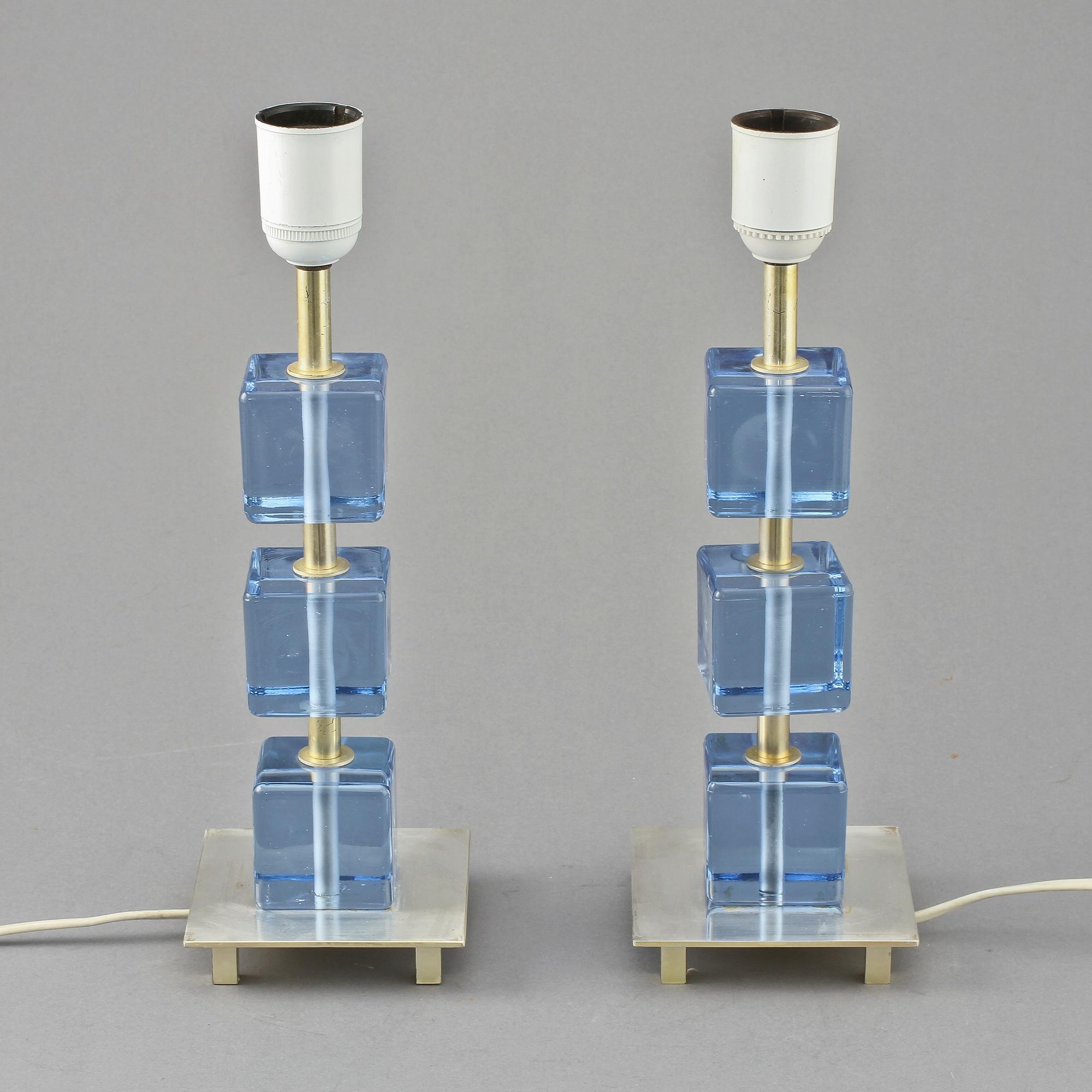 BORDSLAMPOR, ett par, Malmö Metallvarufabrik AB, 1900-talets fjärde kvartal.