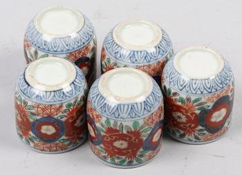 TEMUGGAR, 5 st, porslin, Japan. 1700/1800-tal.