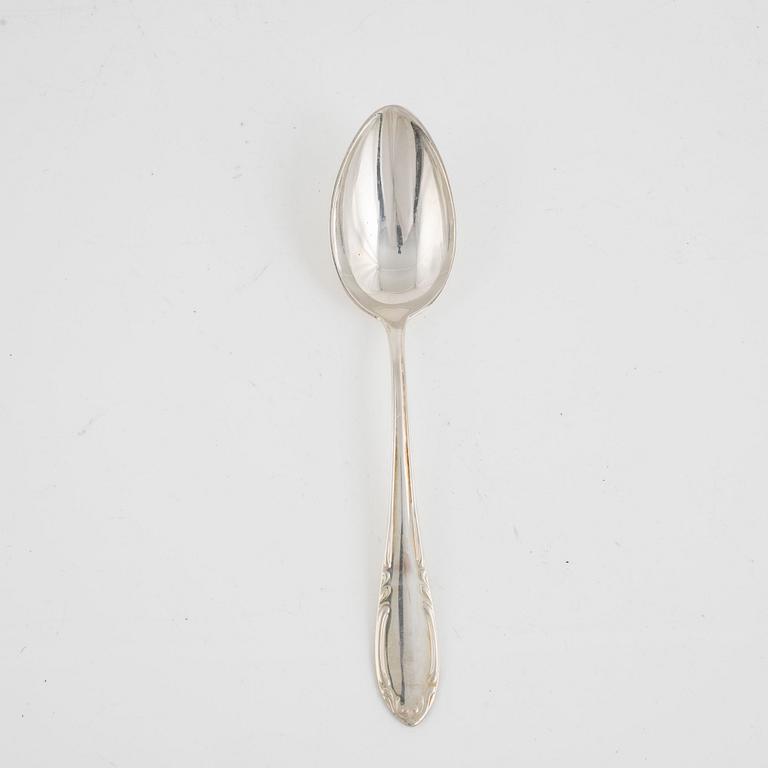 Twelve Swedish Silver Spoons, mark of CG Hallberg, Stockholm 1954-65.