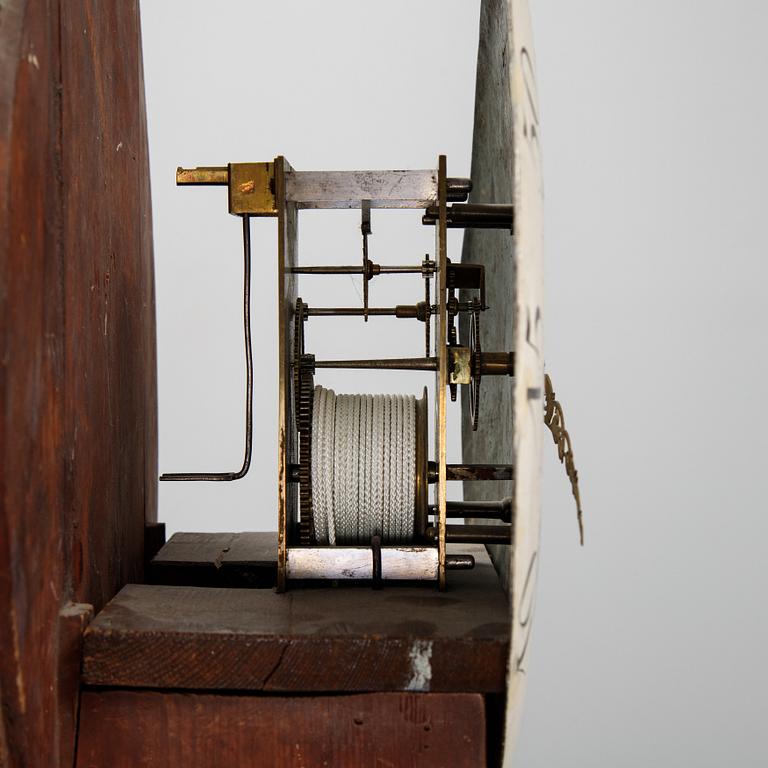 A Swedish painted Rococo longcase clock mid 1700's.