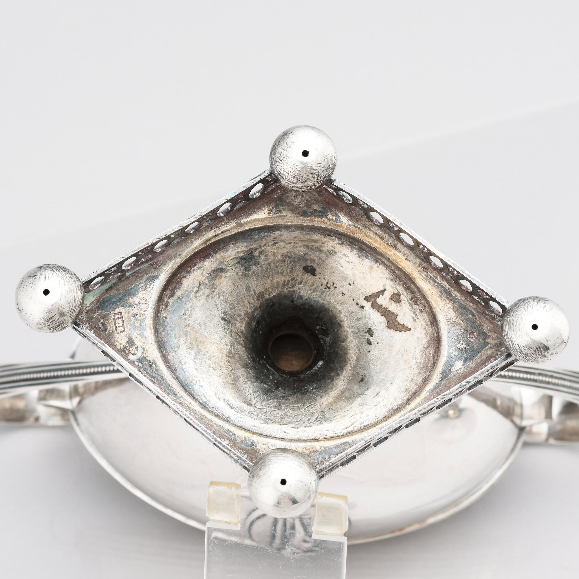 Johan Malmstedt, sockerskål med lock, silver, Göteborg 1810. Empire.