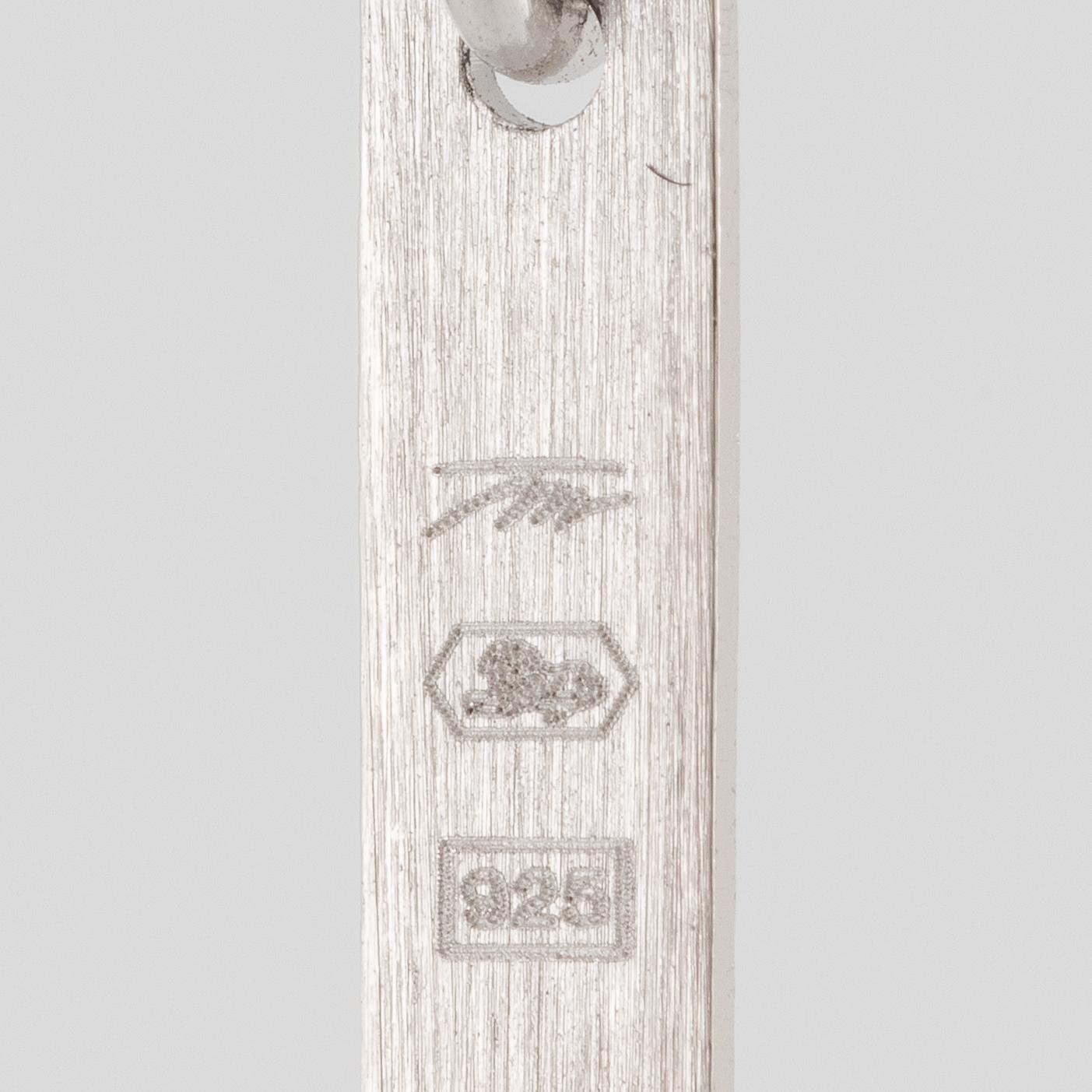 Tapio Wirkkala, a pair of earrings "Moon Crescent", sterling silver, for Kultakeskus.