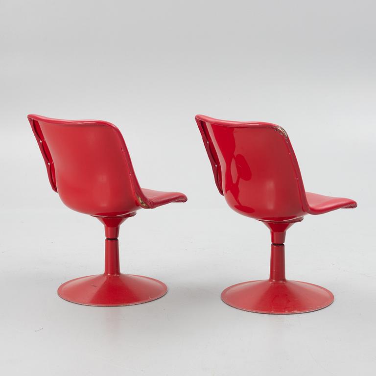 Yrjö Kukkapuro, a pair of 'Saturnus' tables and eight chairs, Haimi, Finland, 1970's.