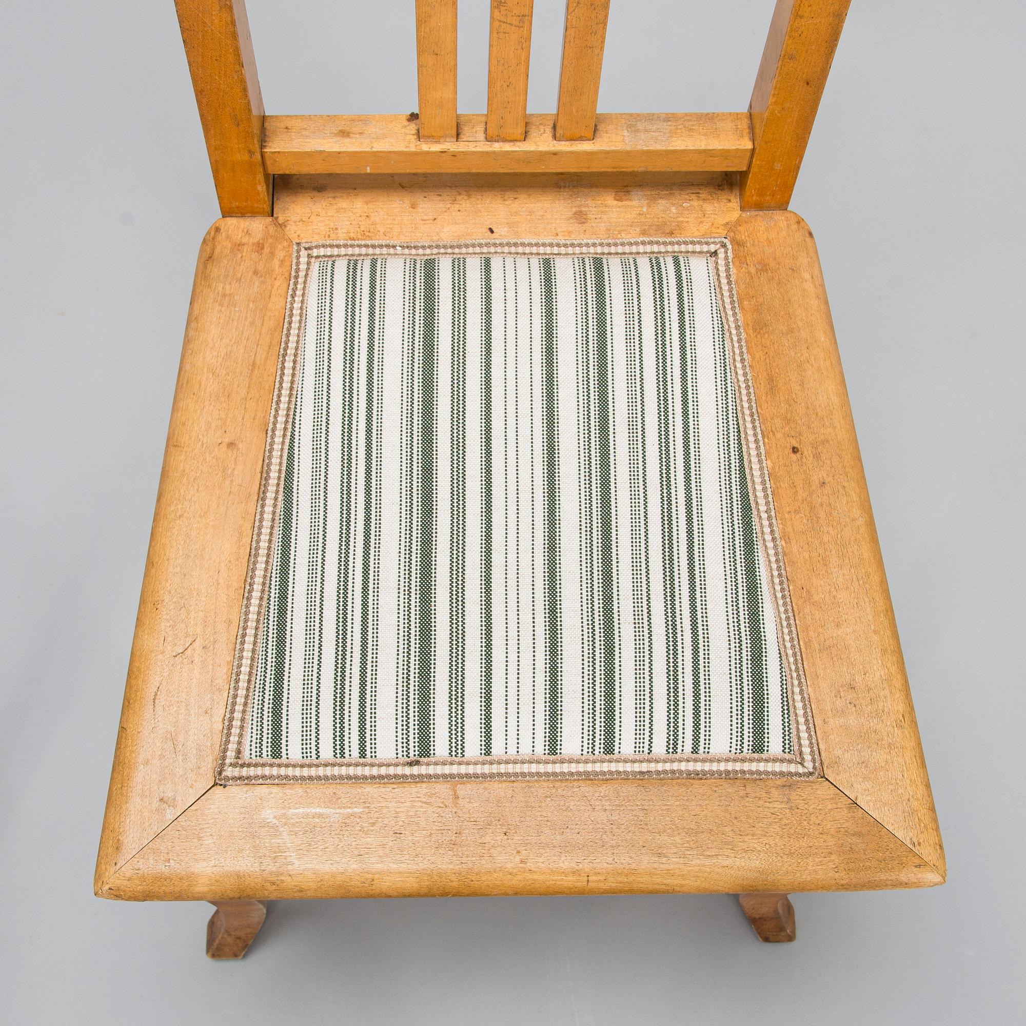 Louis Sparre, stolar, 4 st, jugend, Aktiebolaget Iris, Borgå. 1900-talets början.