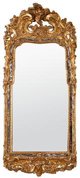 557. A Swedish Rococo 18th century mirror.