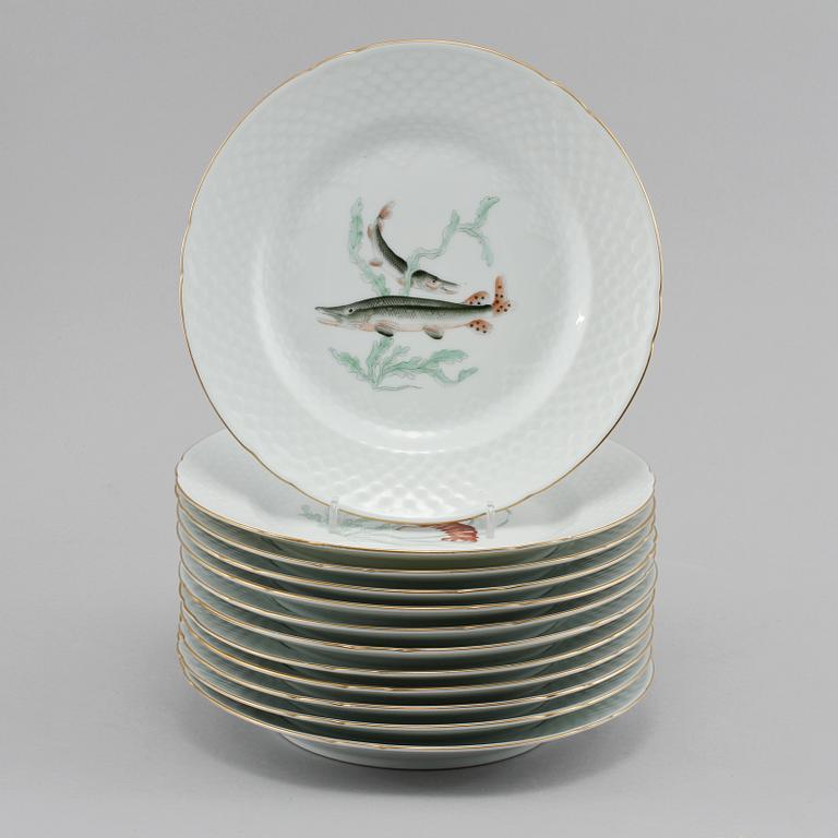 FISKTALLRIKAR, 12 st, Bing & Gröndahl, 1900-talets andra hälft.