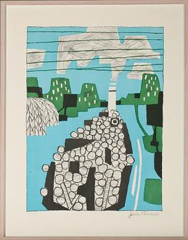 Julian Trevelyan · JULIAN TREVELYAN, färglitografi, signerad och numrerad 140/350.