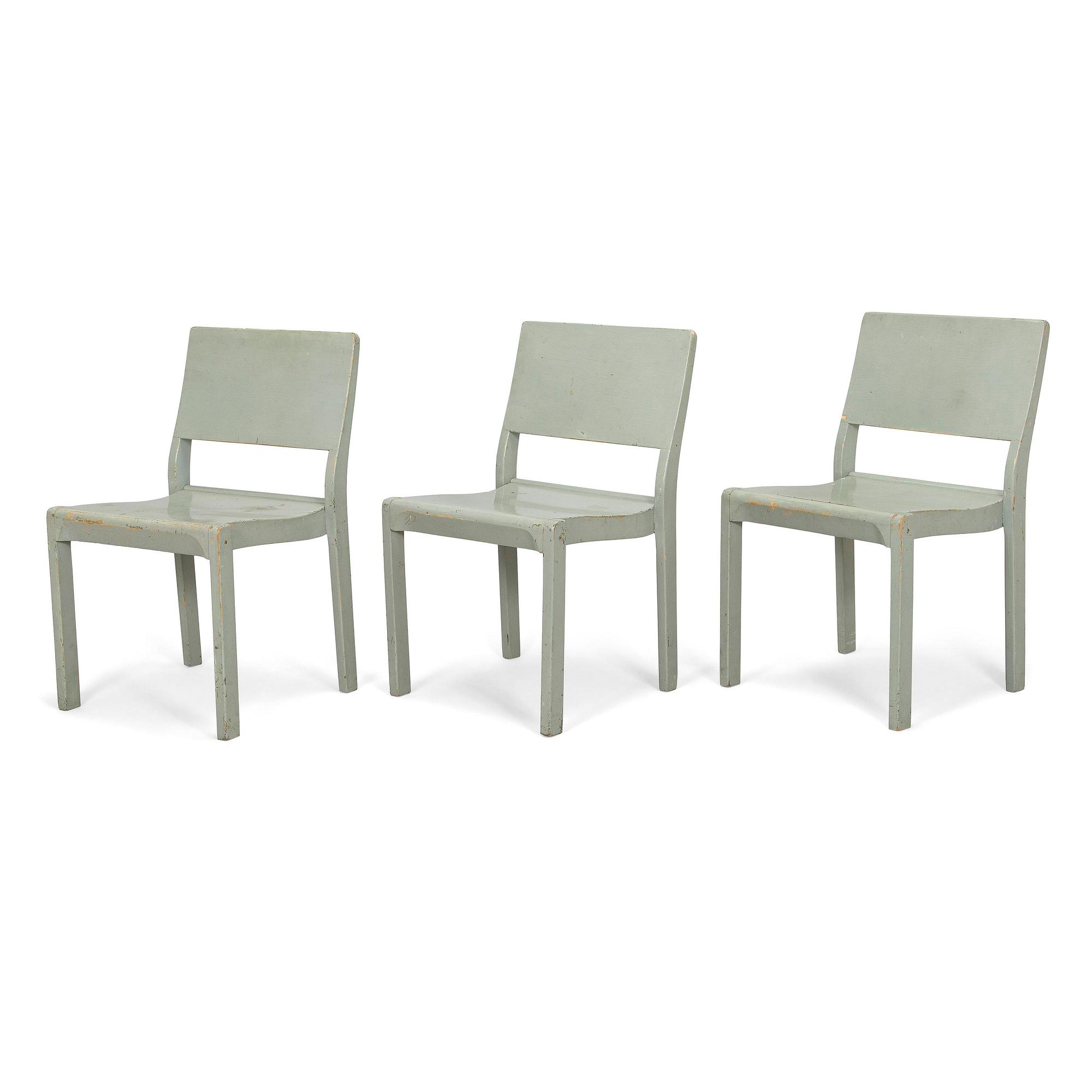 Alvar Aalto, A set of three 'model 611' chairs for O.Y. Huonekalu- ja Rakennustyötehdas A.B. 1940s.