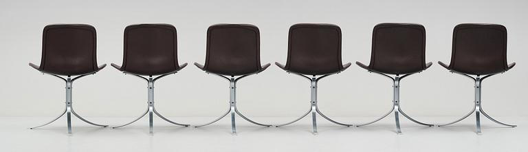 Poul Kjaerholm, stolar 6 st "PK9", E Kold Christensen, Danmark.
