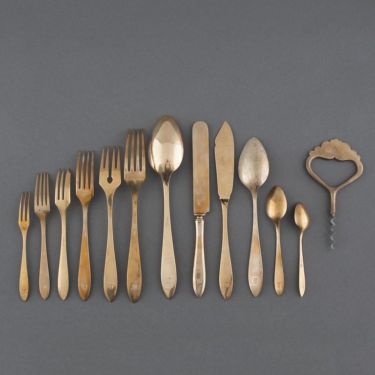 194 pieces of dirigold cutlery, 20th century.