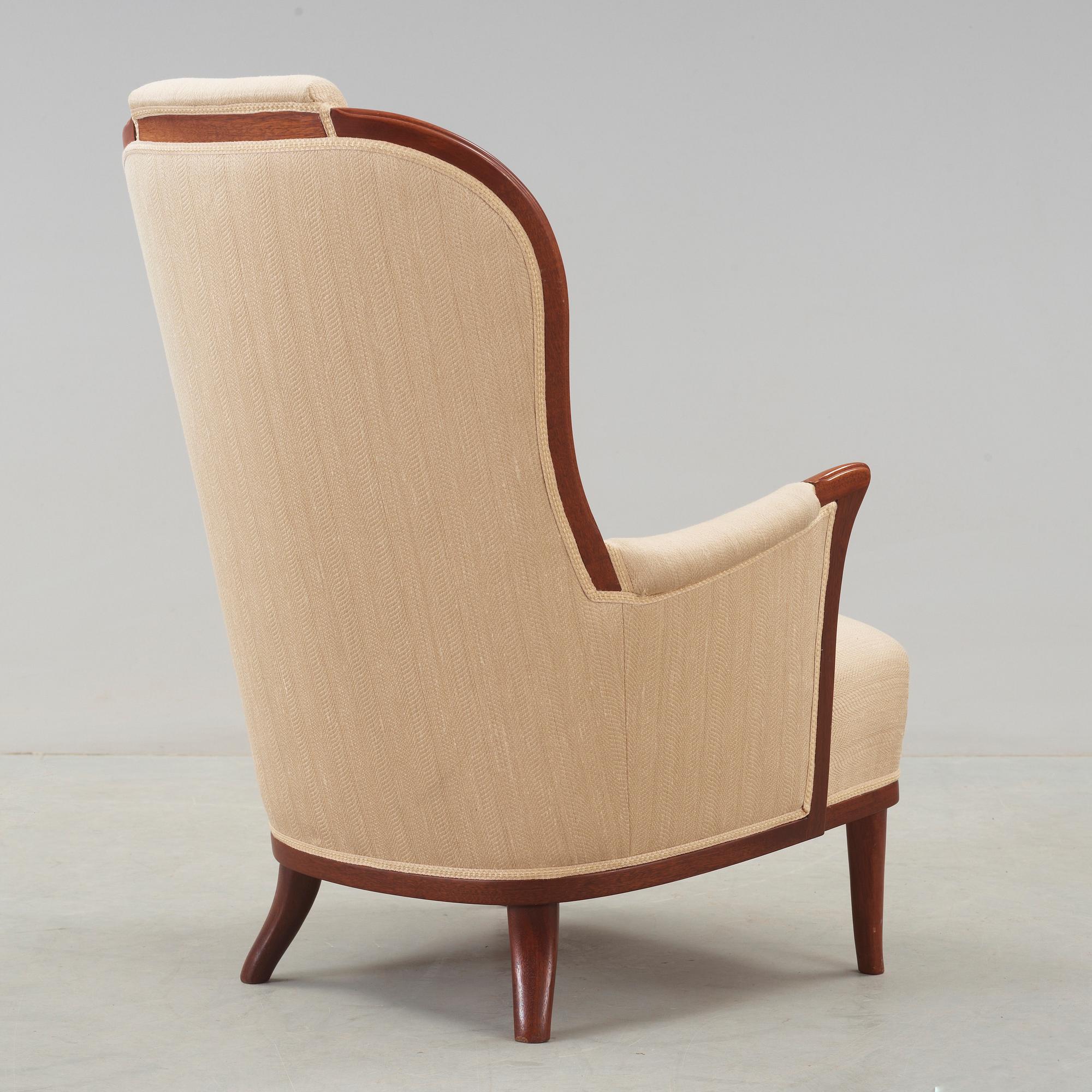 FÅTÖLJ, "Vår fru", Carl Malmsten, OH  Sjögren, 1900-talets slut.