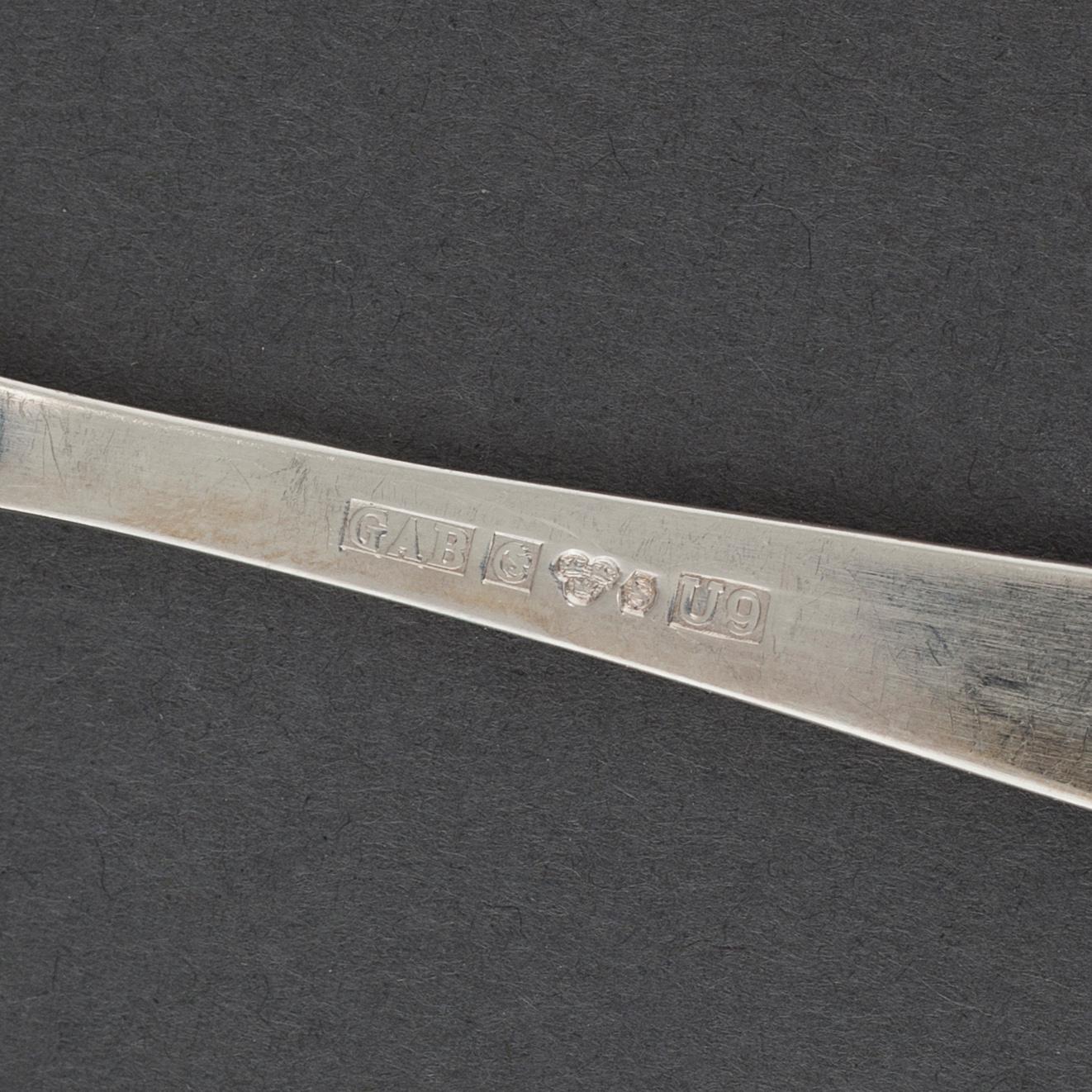 48 pieces of silver tableware by Jacob Ängman for GAB in Eskilstuna, model "Rosenholm", 1970.