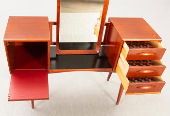 A 1950s mahogany vanity desk.