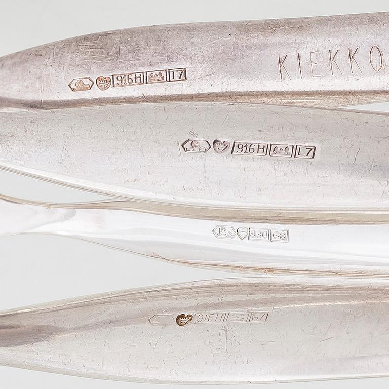 Tapio Wirkkala, a 28-piece set of 'Tapio' silver cutlery, Kultakeskus, Hämeenlinna, mostly from 1950s-1960s.