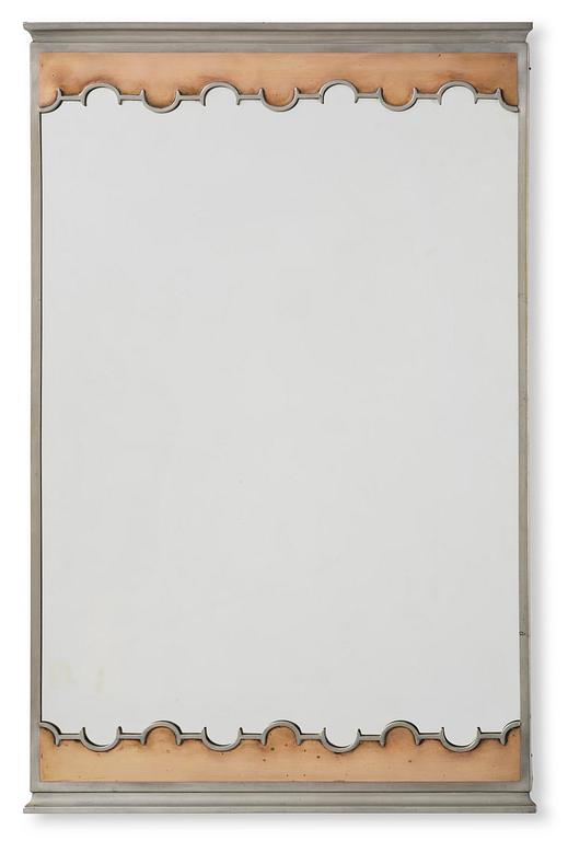 Nils Fougstedt, a rare pewter and brass wall mirror model A 679, Firma Svenskt Tenn, Stockholm, 1932.
