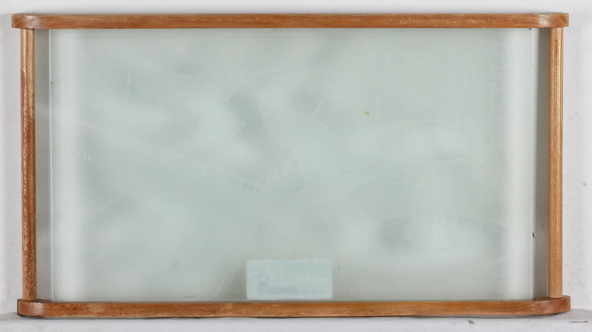 BRICKA, glas och trä, AB Nybrofabriken, sign Ulla Skogh o dat 1948.