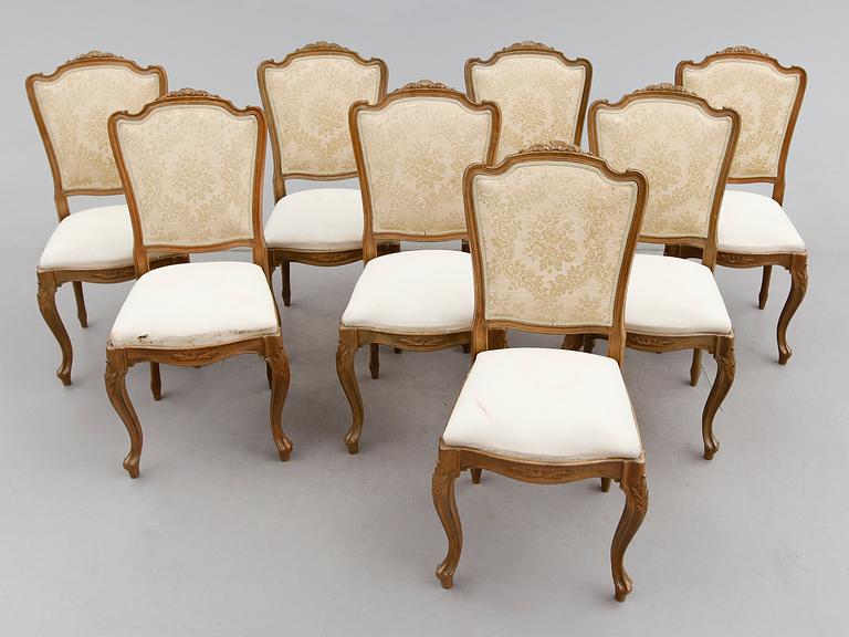 MATGRUPP, 9 delar, rokokostil, 1900-talets mitt.