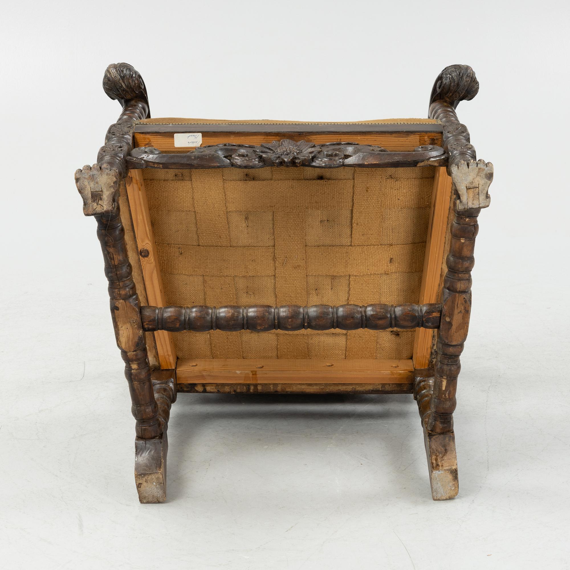 A Baroque chair, circa 1700.