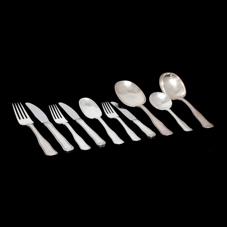 A Harald Nielsen set of 148 pcs of 'Old Danish' flatware, Georg Jensen, Copenhagen 1945-77.