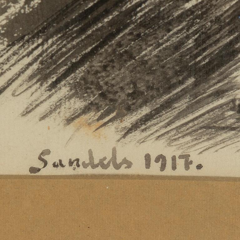 GÖSTA SANDELS, tuschlavering, signerad och daterad 1917.