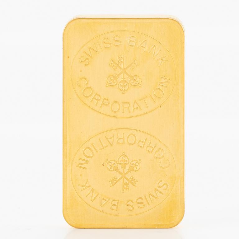 Gold bar, 24K gold, weight 100 g.