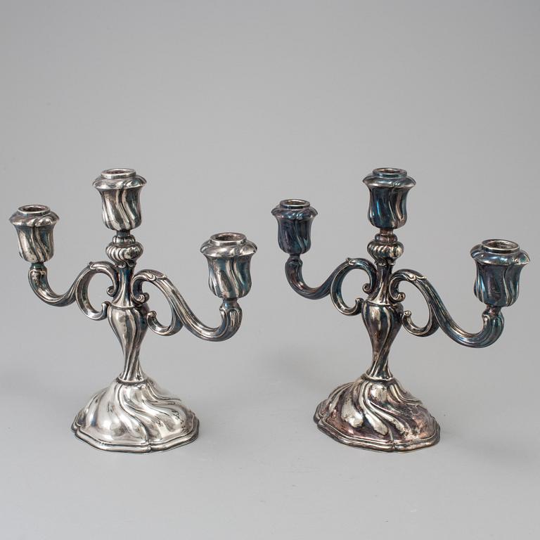 A pair of rokoko-style silver candelabras, GGP, 1943.