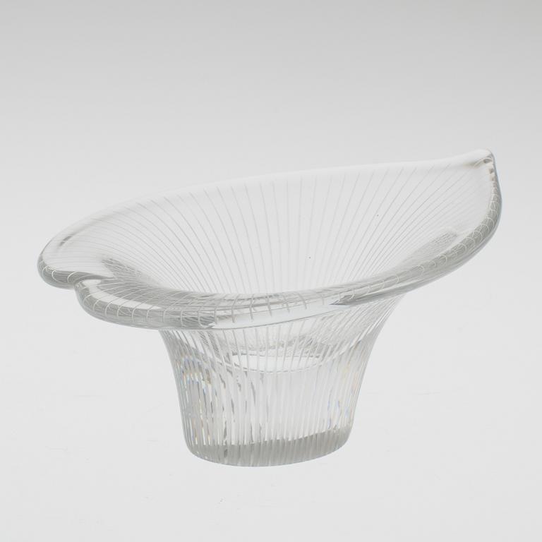 TAPIO WIRKKALA, a glass "Kantarelli" bowl, Iittala.