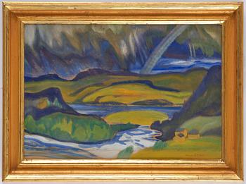 Helmer Osslund, Northern landscape with rainbow.