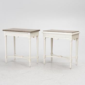 Two side tables, Gustavian style, 20th century.