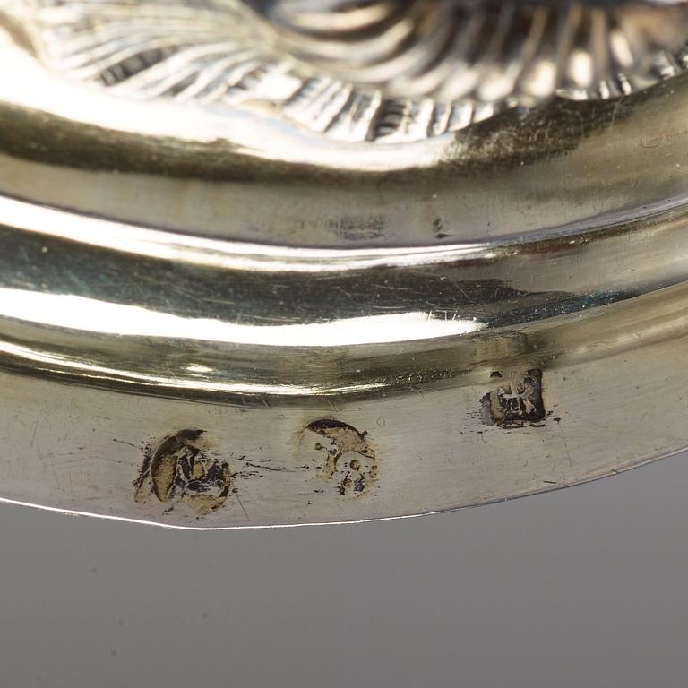 An Austrian mid 18th century silverl-gilt communion cup, unidentified makers mark, later standard mark.