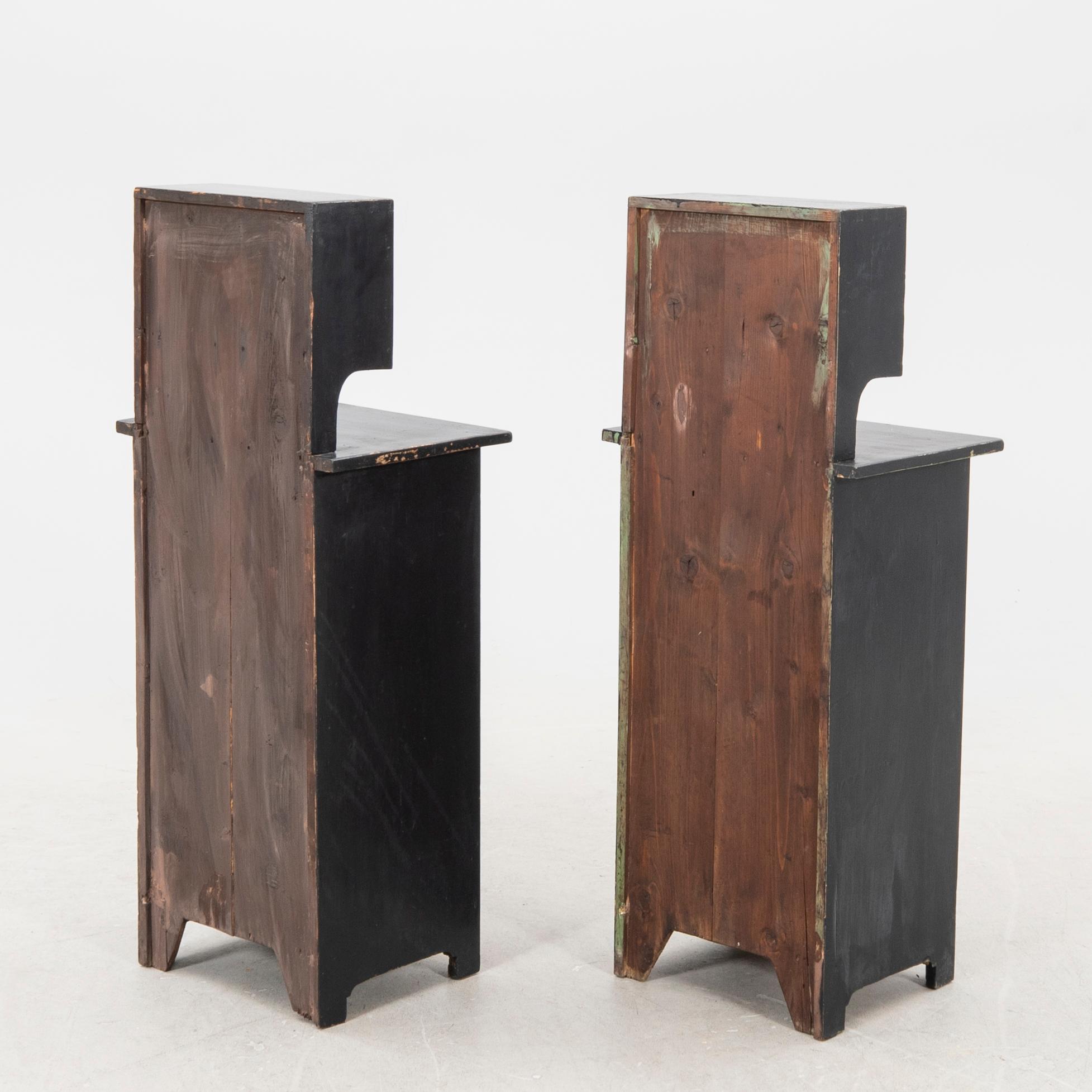 A pair of painted bedside tables first half of the 20th century.