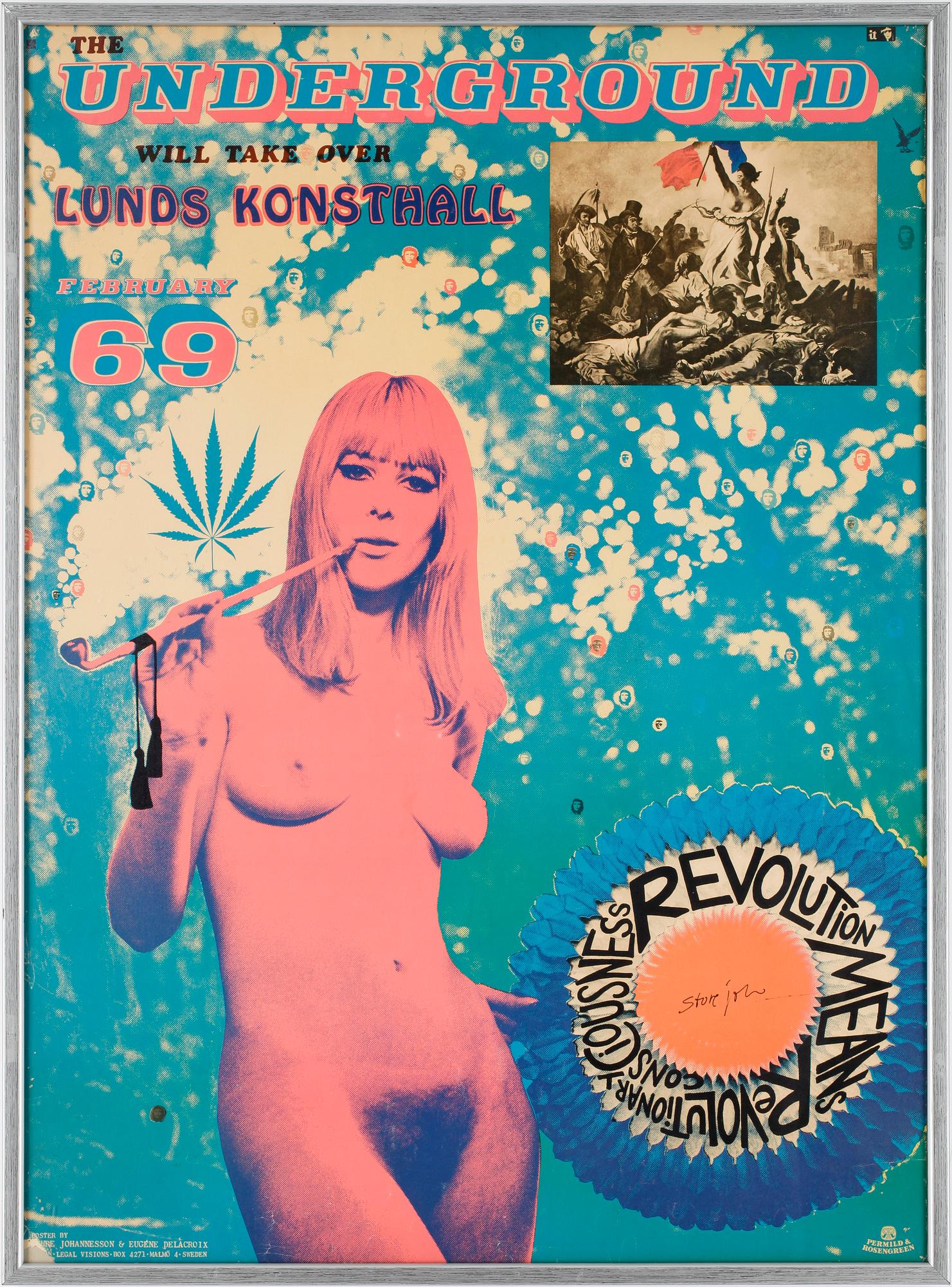 STURE JOHANNESSON, utställningsaffisch, färgserigrafi, Permild & Rosengren, 1969. signerad.