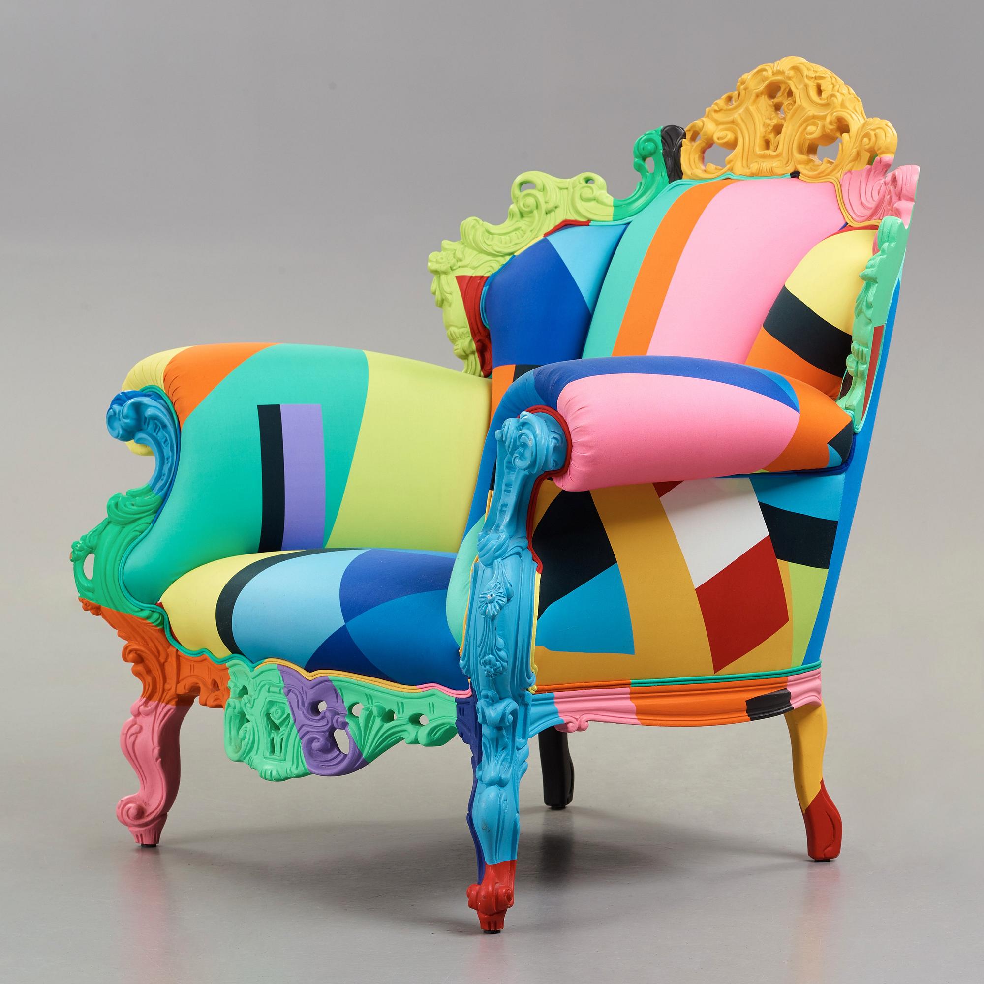 Alessandro Mendini, a 'Proust Geometrica' armchair, edition Cappellini, Italy.
