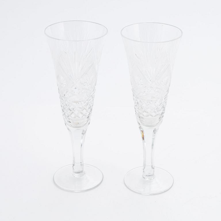 A set of 10 early 20th century champagne glasses.