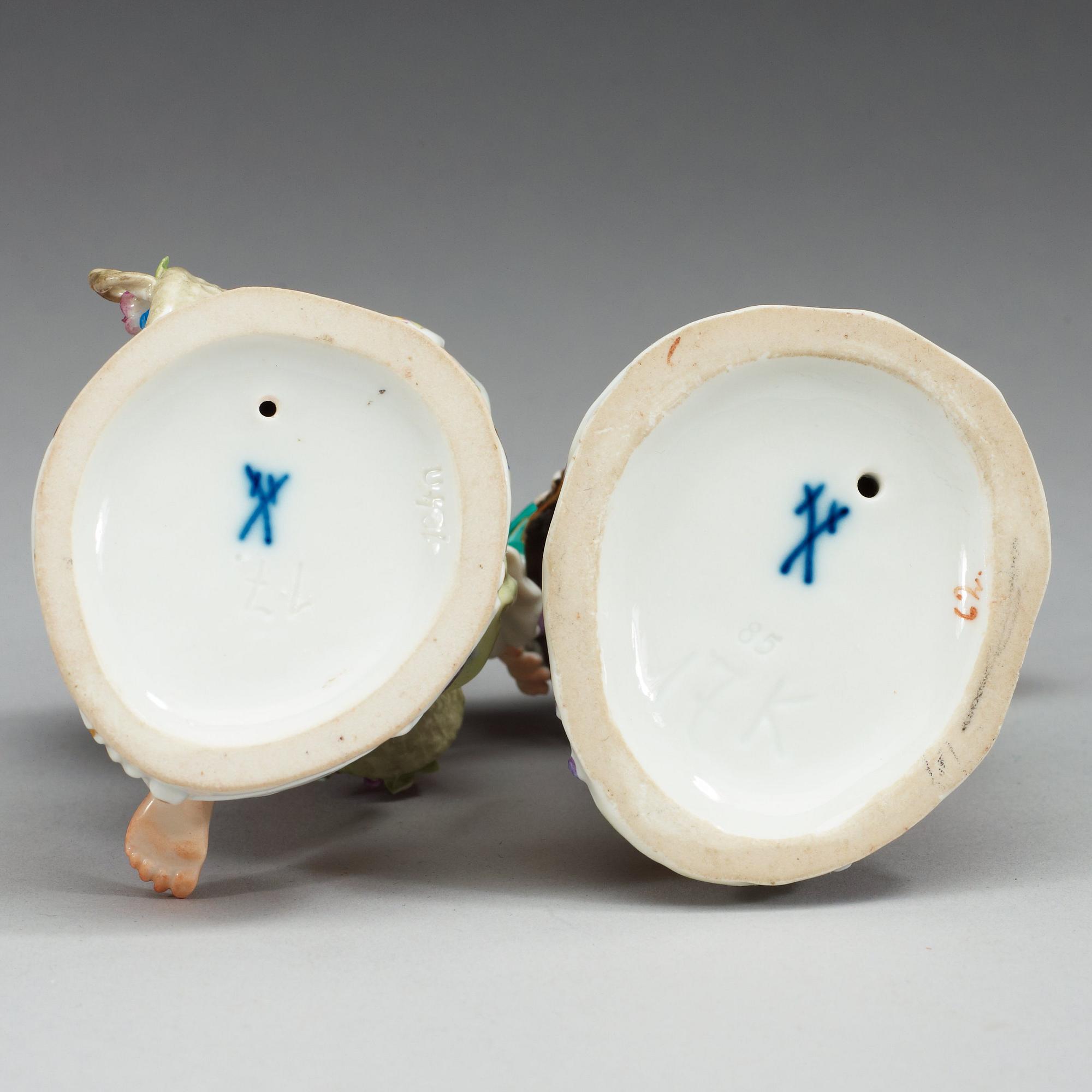 FIGURINER, två stycken, porslin. Meissen, 1900-tal.