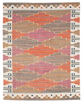 CARPET. "Bruna heden". Flat weave (rölakan). 259 x 204,5 cm. Signed AB MMF.