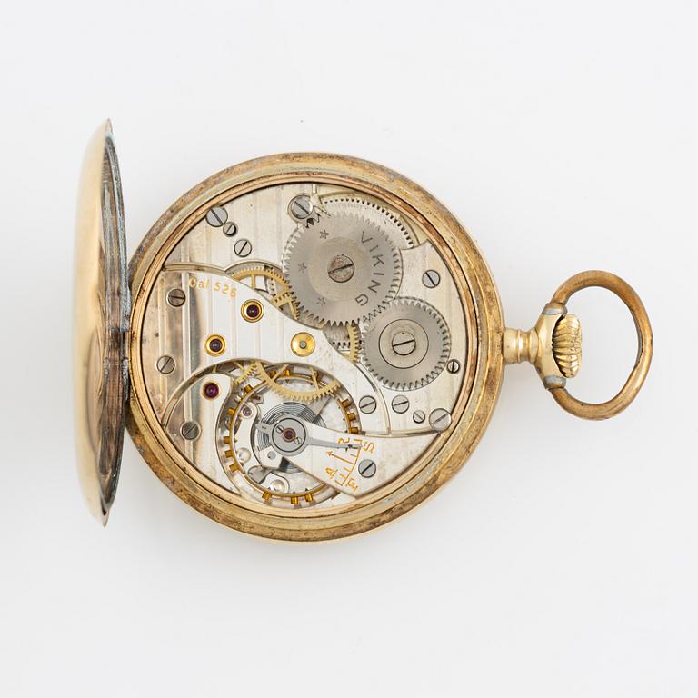 Viking, pocket watch, 14K gold, 50 mm.