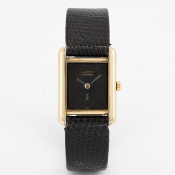 must de Cartier, Tank, wristwatch, 20,5 x 20 (28) mm.