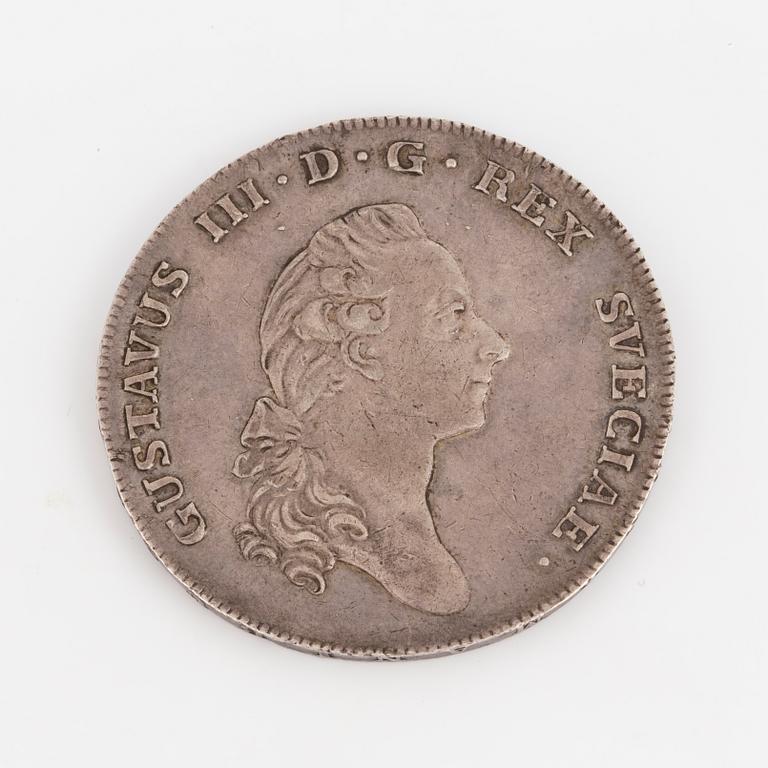 A SILVER COIN, Gustavus III, 1781.