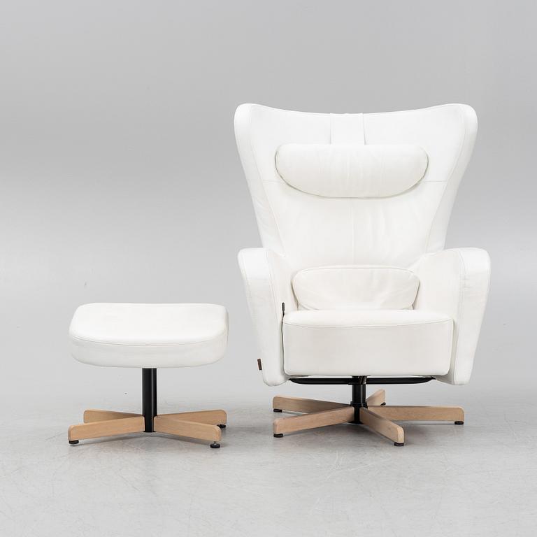 Helge Taraldsen, an 'Amanda' leather easy chair and ottoman, Brunstad, Norway, 2014.