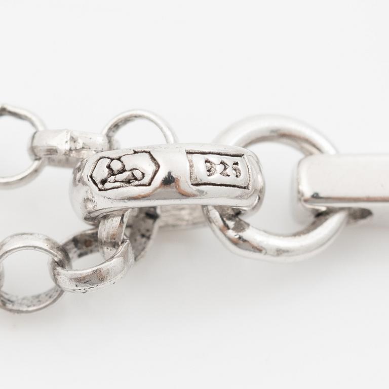 Tapio Wirkkala, Pendant with chain “Silver Moon”, sterling silver, Finland, for Kultakeskus, contemporary.