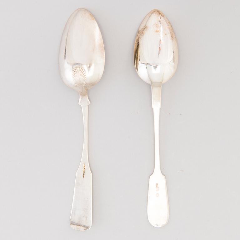 LUSIKOITA, 12+12 kpl, hopeaa, suomalaiset ja venäläiset leimat, pääosin 1800-luvun loppu.