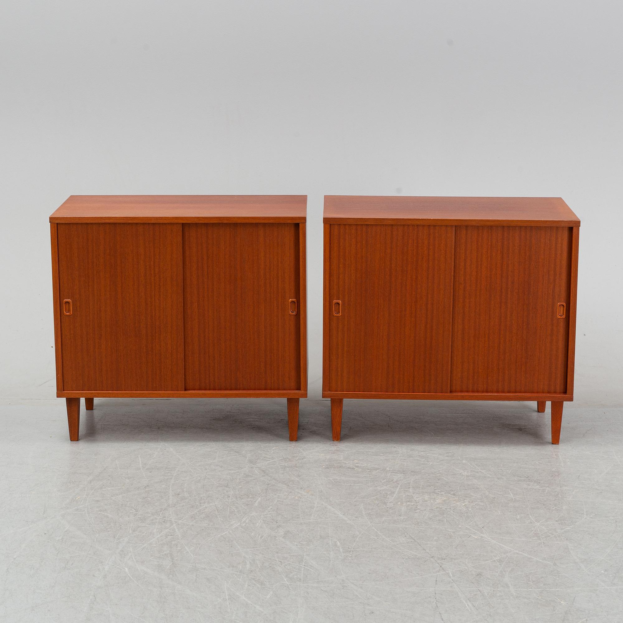 A pair of teak cabinets, 1950's/60's.