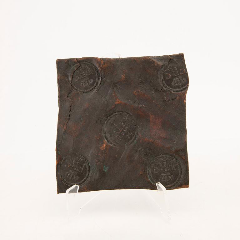 Coin 1 Daler, copper, Fredrik I, Sweden, 1747.