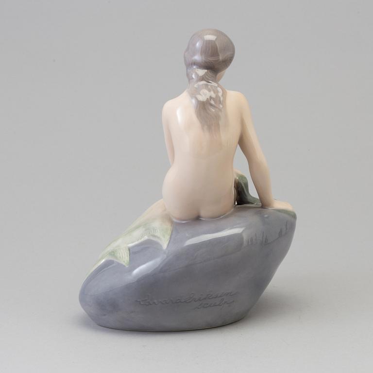 FIGURIN, porslin. "Lilla Sjöjungfrun" Edvard Eriksen, Royal Copenhagen, Danmark, 1940-tal.