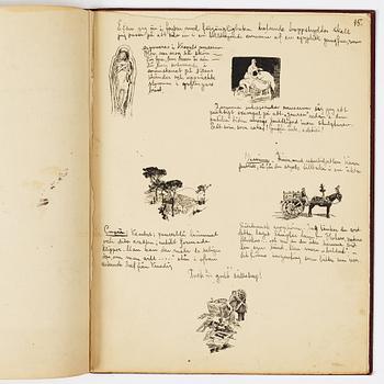 Carl Larsson, CARL LARSSON, illustrated travel story, "Från Stockholm till Messina" (From Stockholm to Messina), 1886.