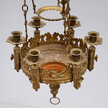 AMPEL, mässing, sent 1800-/tidigt 1900-tal. Diameter 30 cm.