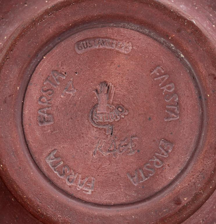 SKÅLAR, 2 st, stengods, "Farsta", Wilhelm Kåge, Gustavsberg.