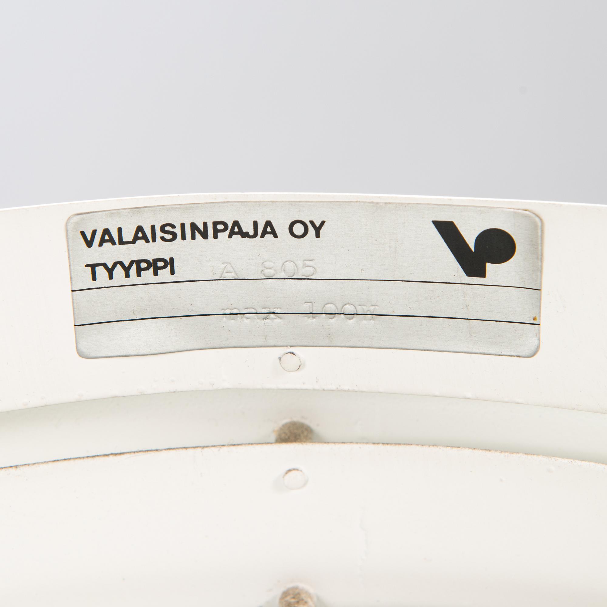 Alvar Aalto, lattiavalaisin, malli A 805, Valaisinpaja 1900-luvun loppu.